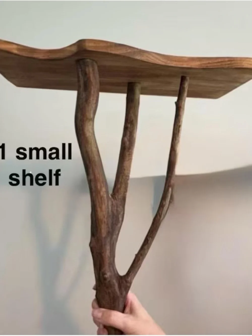 ✨🪾Handmade plant fairy decor shelf — Rustic Wood Wall Shelf - raw Natural wood